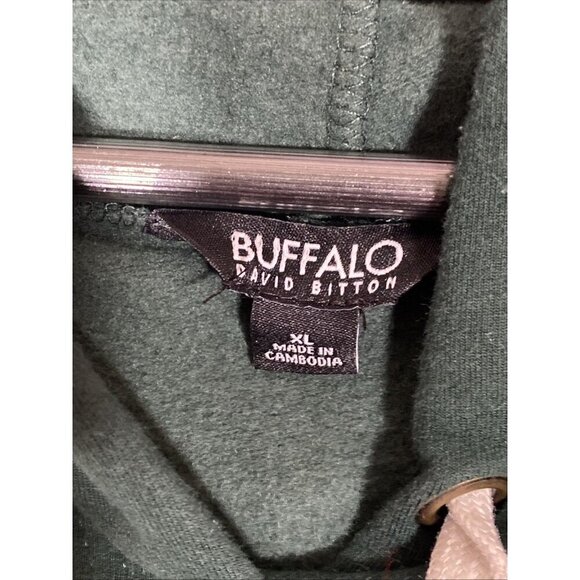 Buffalo David Button Green Hoodie XL Casual Streetwear Pullover - Picture 3 of 6